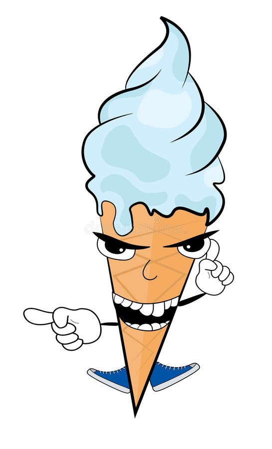Angry ice cream cartoon stock illustration. Illustration of tasty