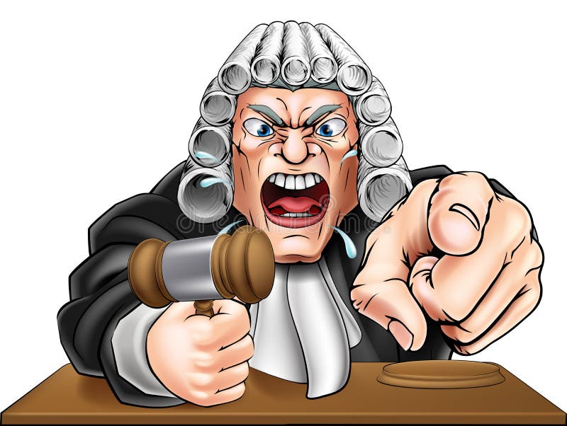 Angry Judge Cartoon stock illustration Angry Judge Cartoon stock illustration
