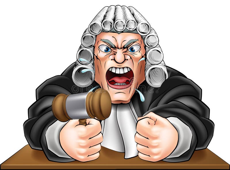 Angry Judge with Gavel stock vector. Image of legislation - 54932961