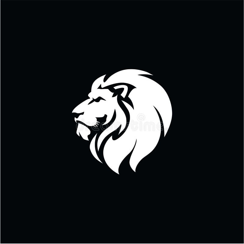 Angry Lion Head Black And White Vector Logo Design, Illustration Stock Vector Illustration of