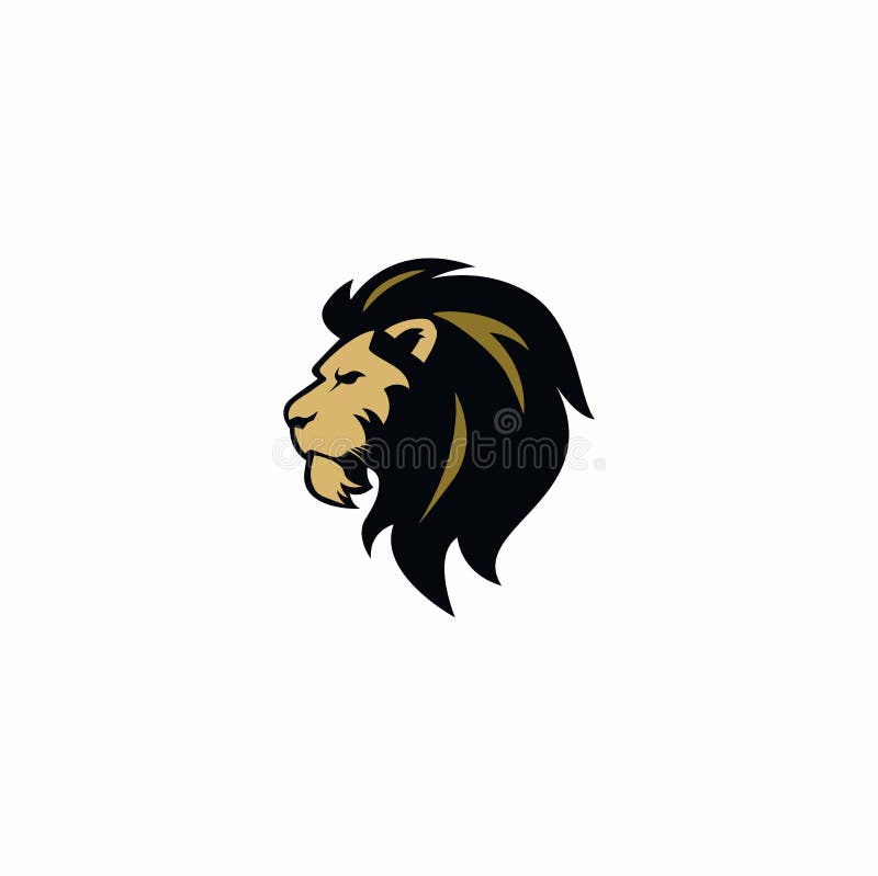 Angry Lion Head Logo Vector Design, Sign, Icon, Illustration royalty free illustration