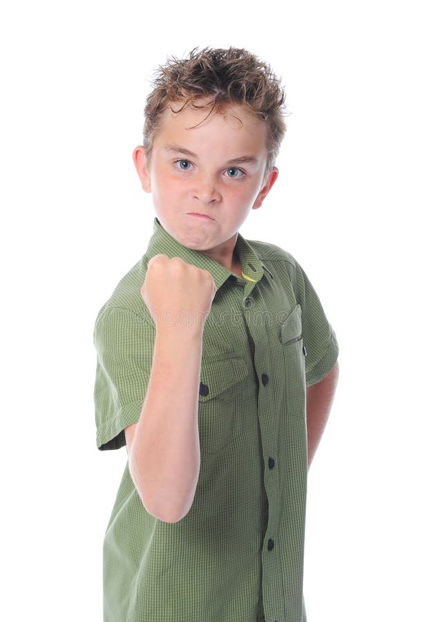 Angry little boy royalty free stock photography