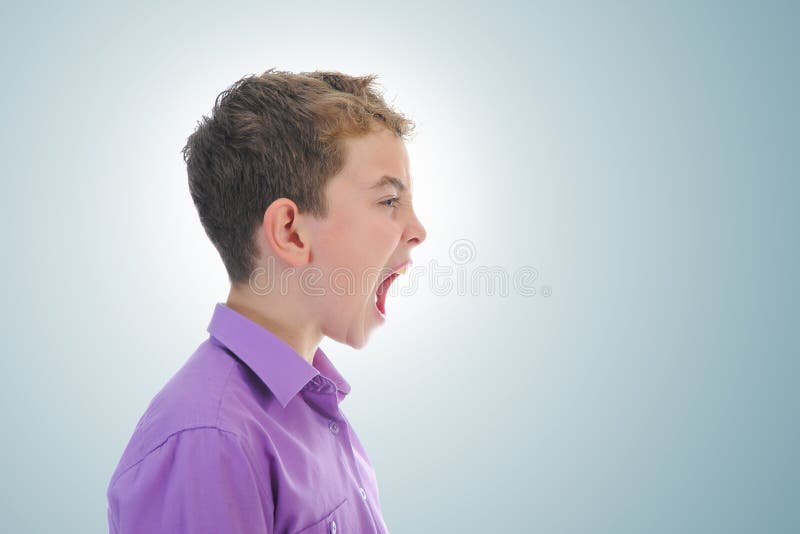 Angry little boy royalty free stock images