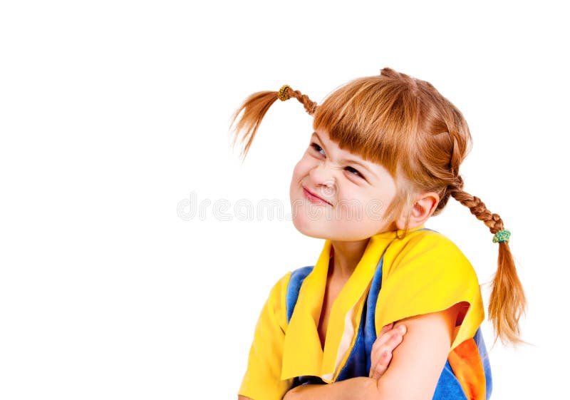 Angry little girl royalty free stock photo