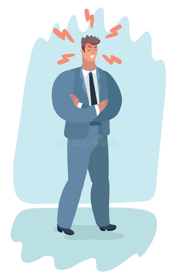 Angry Man with Arms Crossed Stock Vector Illustration of conflict, frustrated 118860045