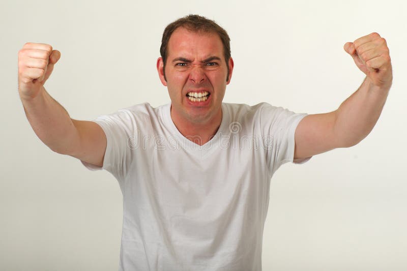 Angry Man With Balded Fists Stock Image Image Of Angry Attack 25538797