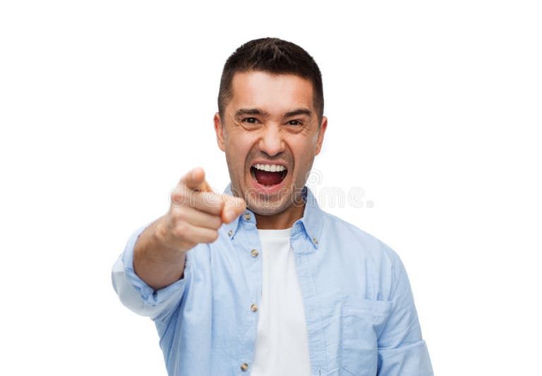 1214 Angry Man Shouting Pointing Finger You Stock Photos Free