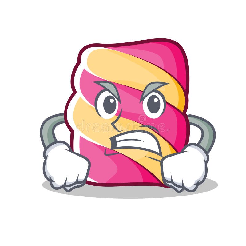 Angry Marshmallow Character Cartoon Style Stock Vector Illustration