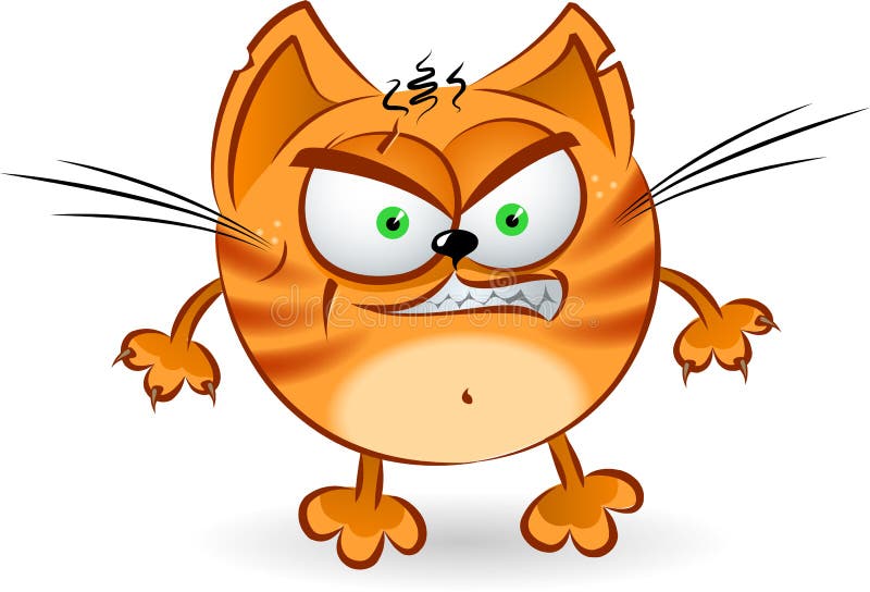 Vector Illustration Keywords: Angry Cat Cartoon Character. Funny