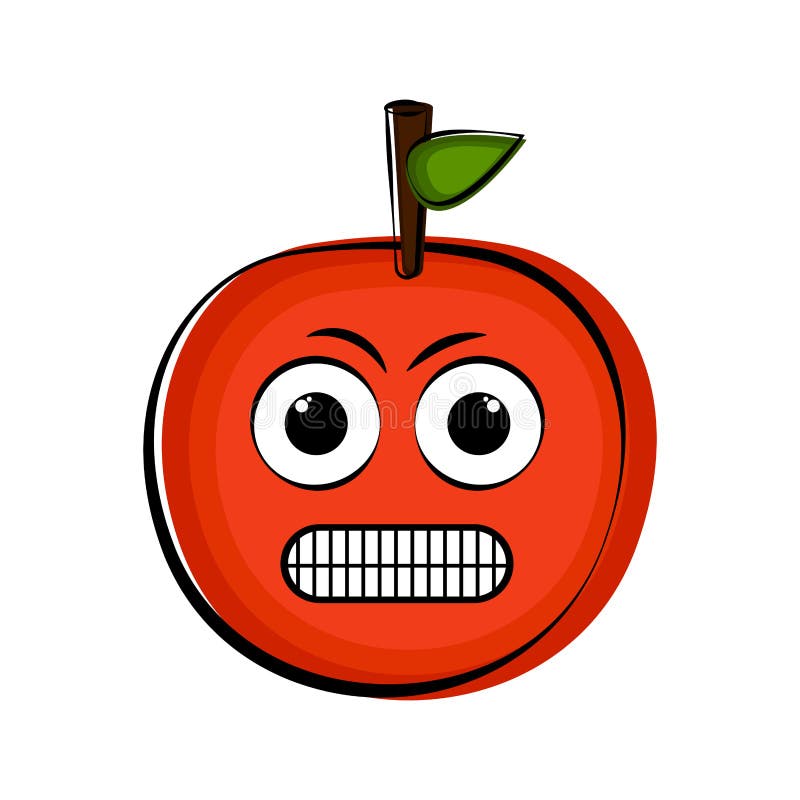  Angry Orange Cartoon  Character Emote Stock Vector 