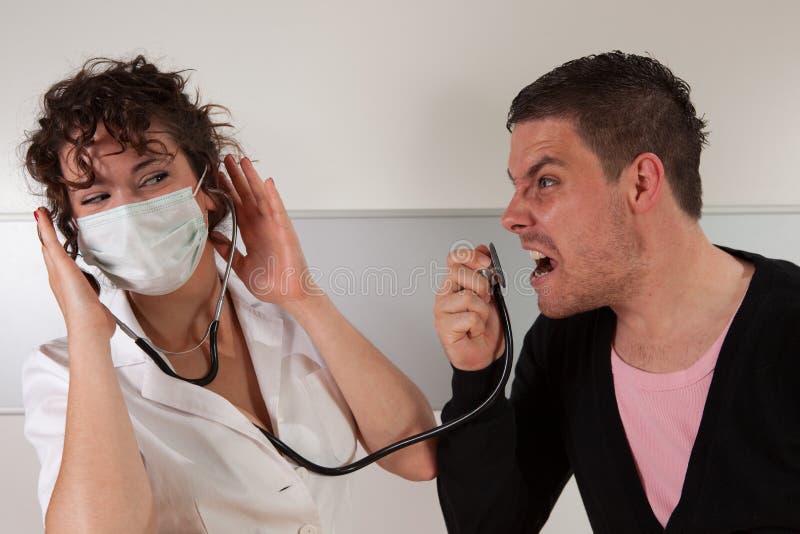 Angry patient stock image. Image of hair, medical, isolated 14902055