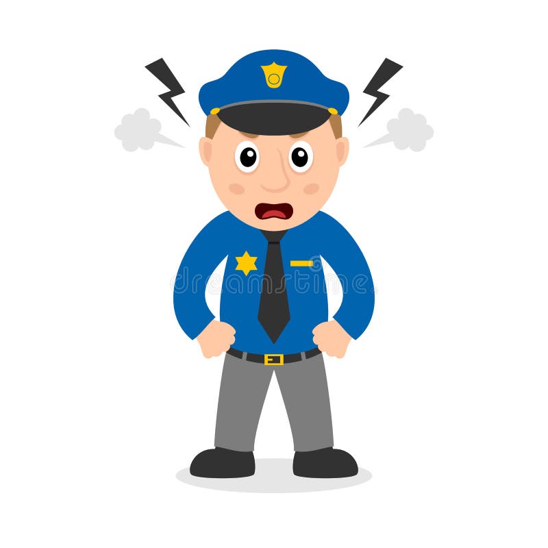 Angry Policeman Cartoon Character Stock Vector - Illustration of safety,  male: 135339620