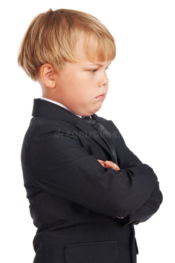 Angry preschooler boy royalty free stock photography