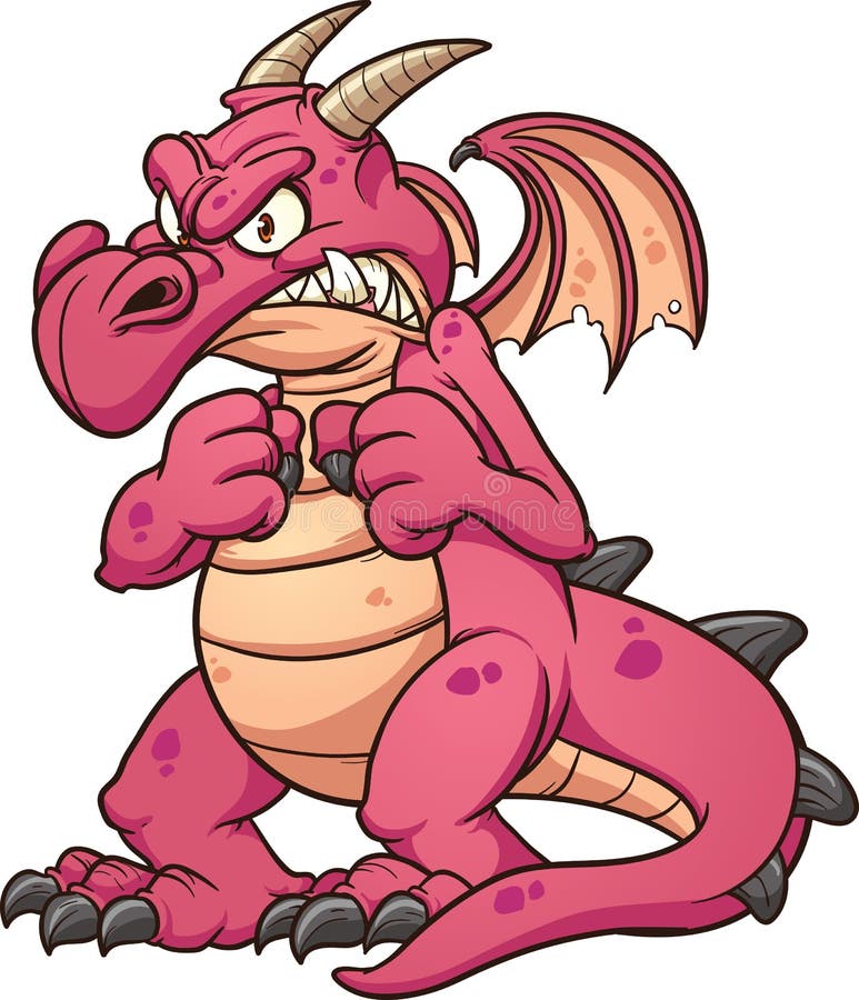 Angry red dragon. 