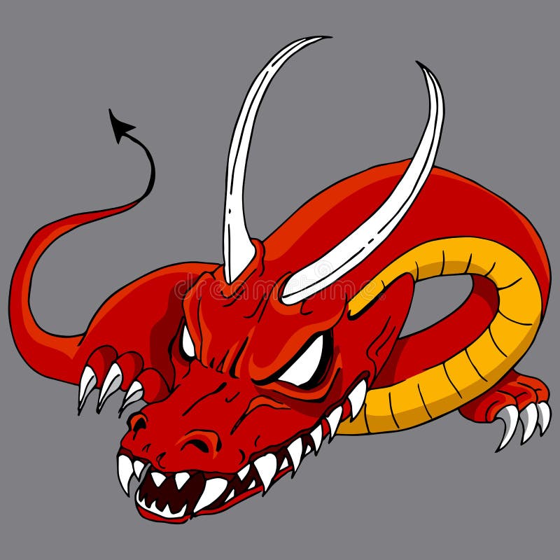 Angry Red Dragon. 