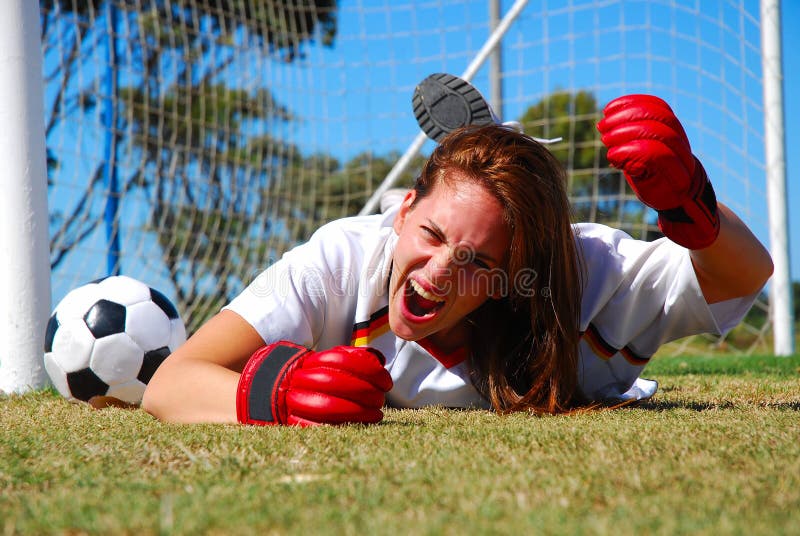 Angry screaming soccer player