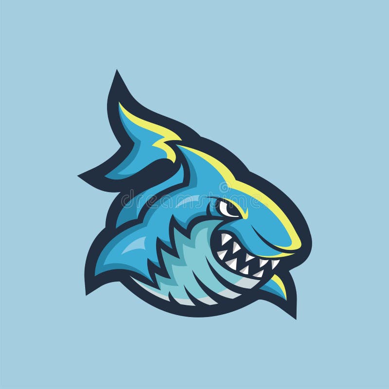 Angry Shark Mascot Logo stock vector. Illustration of wildlife - 232259383