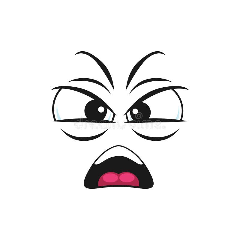 Angry Emoticon Isolated Smug Smirk Cunning Face Stock Vector ...