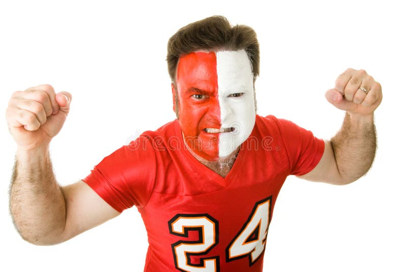 Angry Sports Fanatic stock image. Image of crazy, paint 6359021