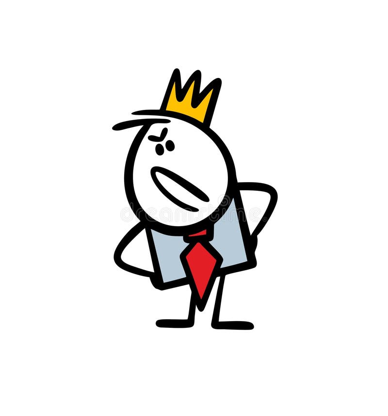 King Stick Man Crown Bowing Meme Stock Illustration 2322577227