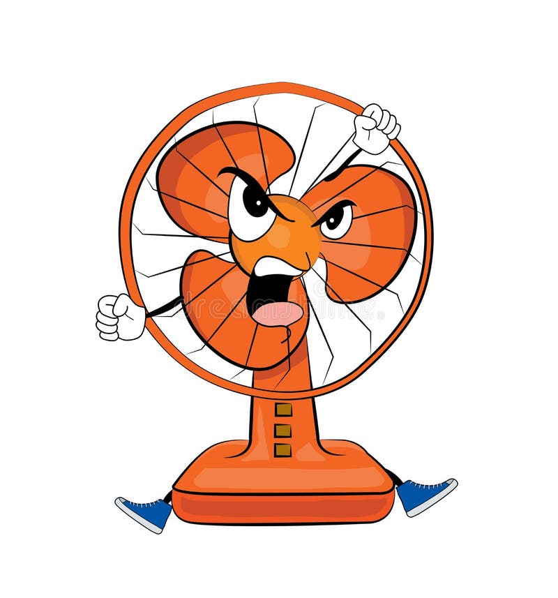 Angry table fan cartoon stock illustration. Illustration of angry
