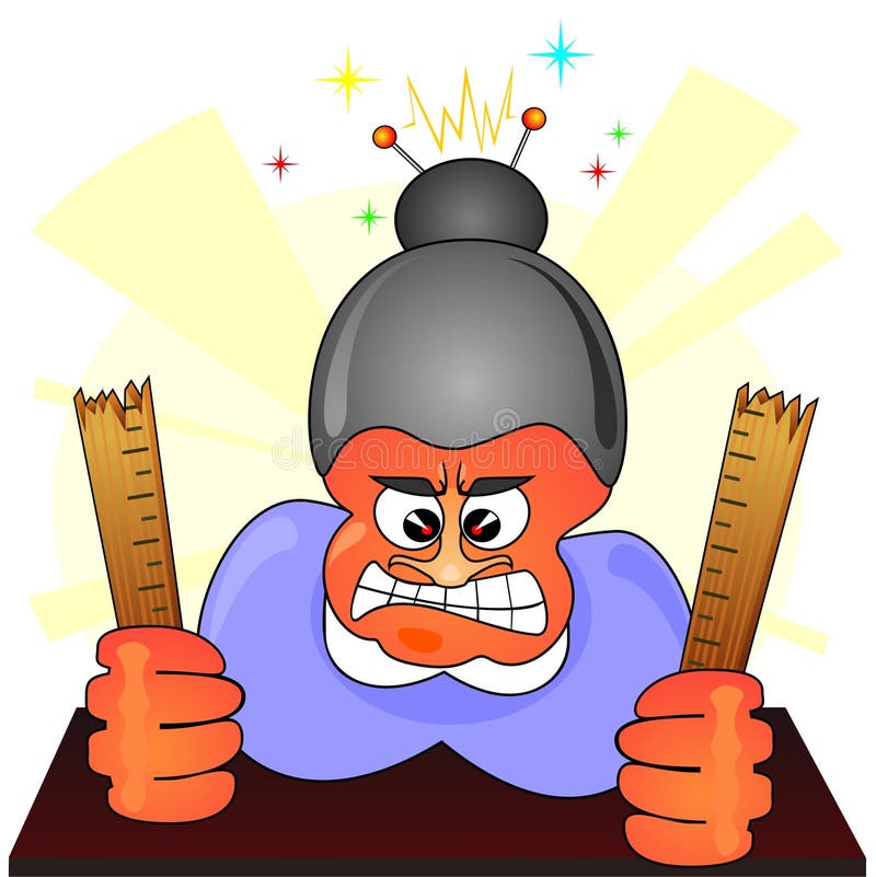 Angry teacher stock vector. Illustration of elderly, angry - 19764959