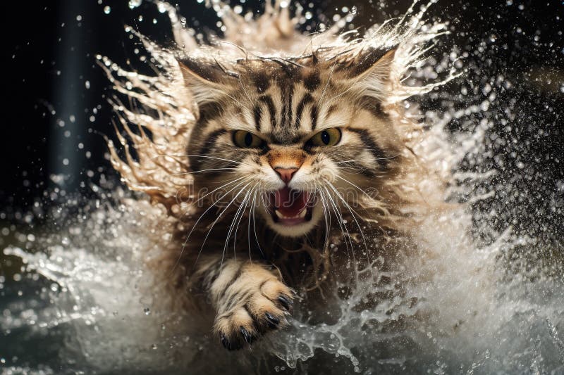 Angry-Face-Cat-Funny-Wet-Image