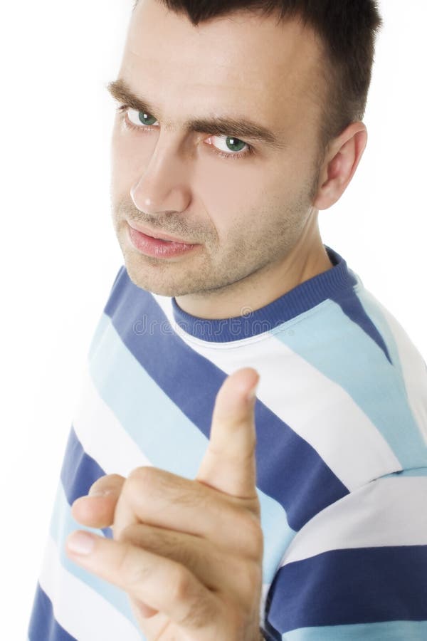 Angry young man pointing his finger stock photos Angry young man pointing his finger stock photos