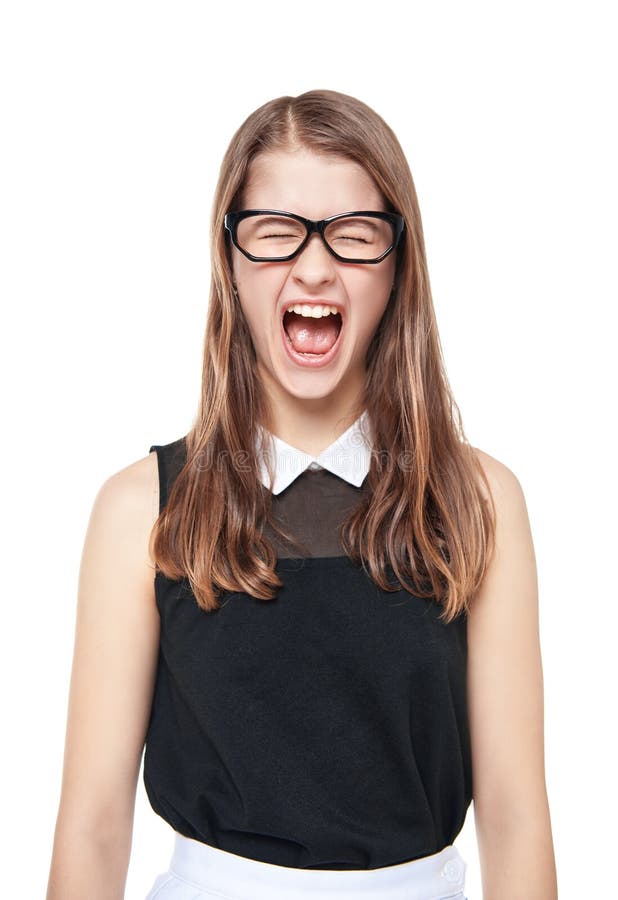 Angry young teenage girl screaming isolated royalty free stock image Angry young teenage girl screaming isolated royalty free stock image