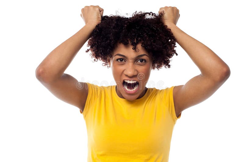 Angry Young Woman Pulling Her Hair Out Stock Image Image 28786539