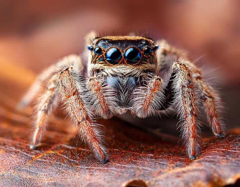 Angst vor Springspinne mit leerem Raum für Text-Arachnophobie-Konzept lizenzfreie abbildung
