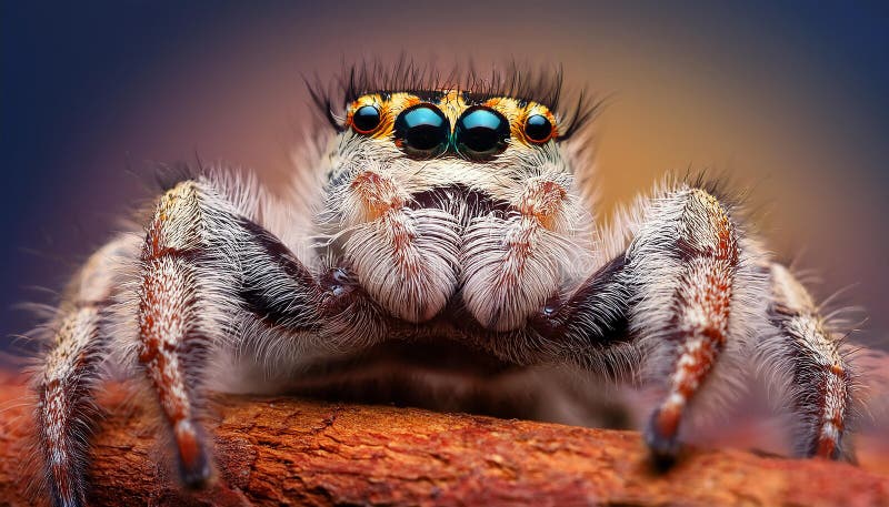 Angst vor Springspinne mit leerem Raum für Text-Arachnophobie-Konzept vektor abbildung