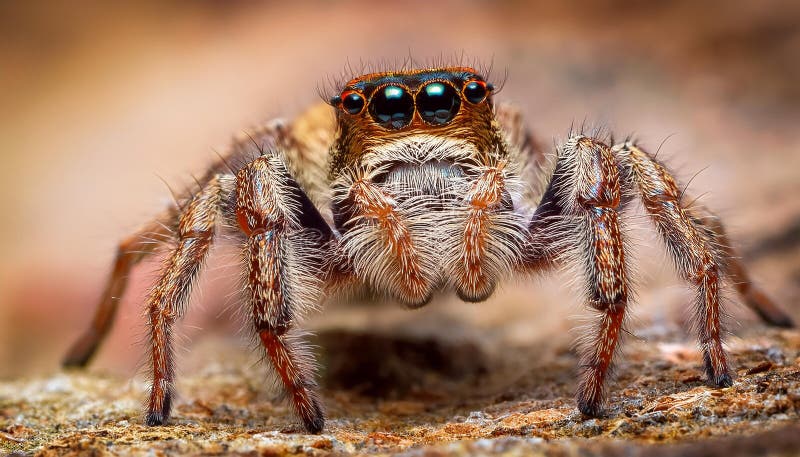 Angst vor Springspinne mit leerem Raum für Text-Arachnophobie-Konzept vektor abbildung