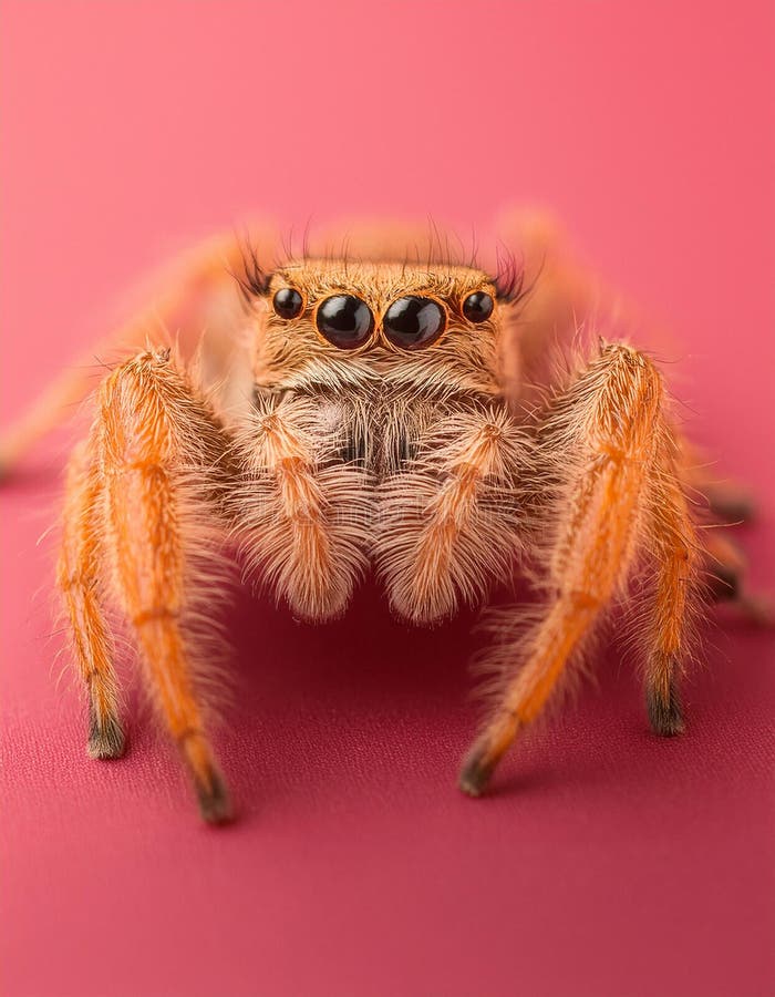 Angst vor Springspinne mit leerem Raum für Text-Arachnophobie-Konzept stock abbildung