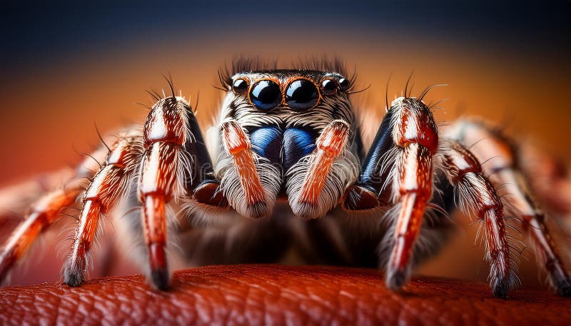 Angst vor Springspinne mit leerem Raum für Text-Arachnophobie-Konzept vektor abbildung