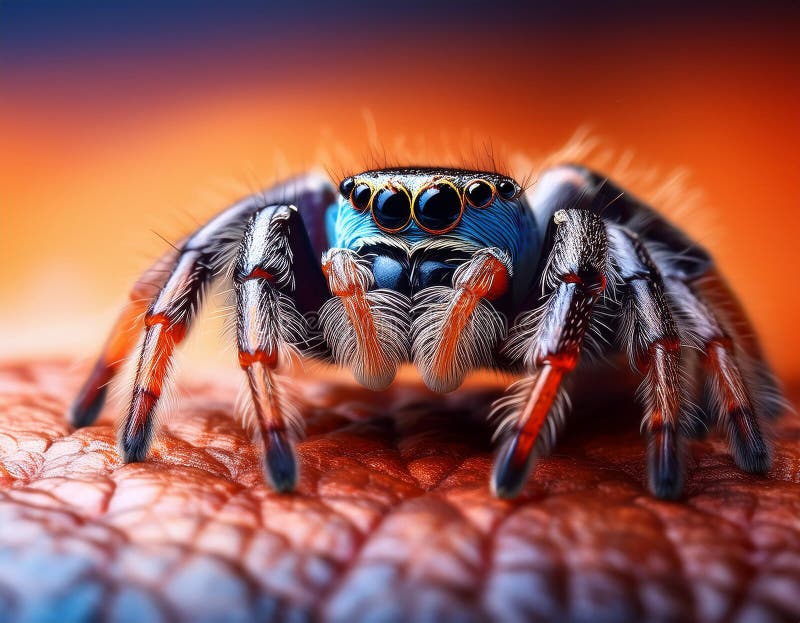 Angst vor Springspinne mit leerem Raum für Text-Arachnophobie-Konzept lizenzfreie abbildung