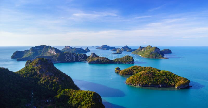 Angthong全国海岸公园,酸值苏梅岛, Thail俯视图 图库摄影 Angthong全国海岸公园,酸值苏梅岛, Thail俯视图 图库摄影