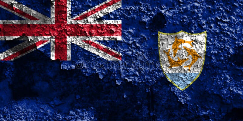 Anguilla grungeflagga, depe för brittiska utländska territorier, Britannien arkivfoton Anguilla grungeflagga, depe för brittiska utländska territorier, Britannien arkivfoton