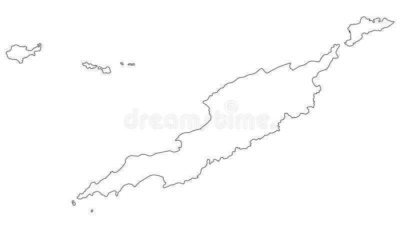 Anguilla Map Outline Country Stock Vector Illustration Of Anguilla Silhouette