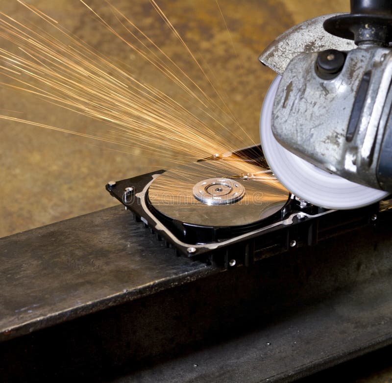 Cleaning a hard drive stock photo. Image of demolished 20520726