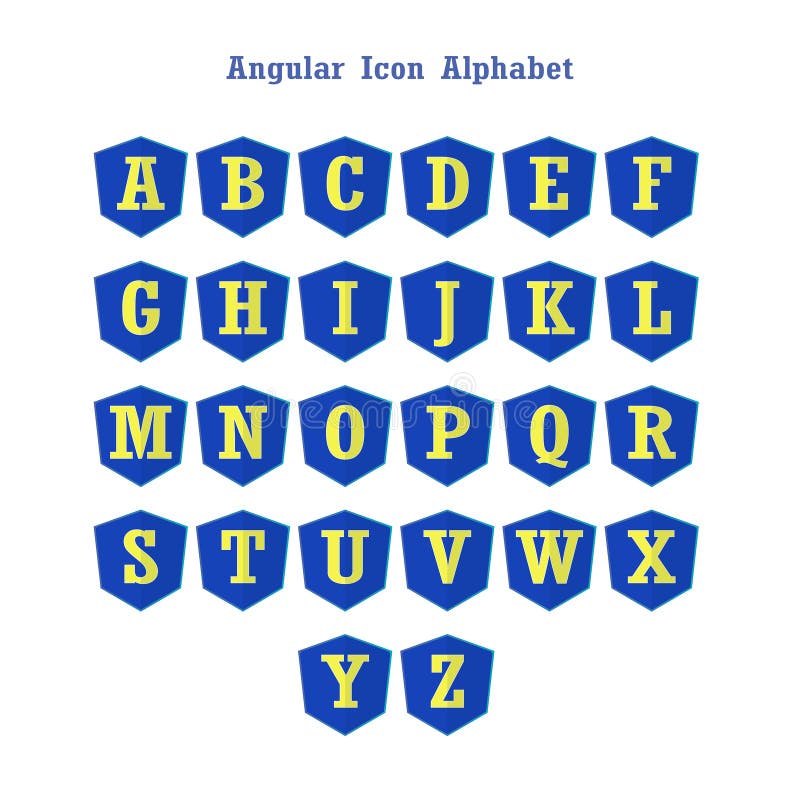 ANGULAR ICON ALPHABET royalty free illustration