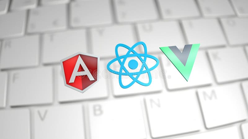 Angular React Vue JavaScript 편집부 벡터 일러스트