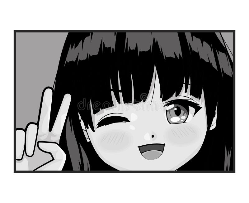 Anime adolescente feliz ilustração do vetor. Ilustração de isolado -  257006553
