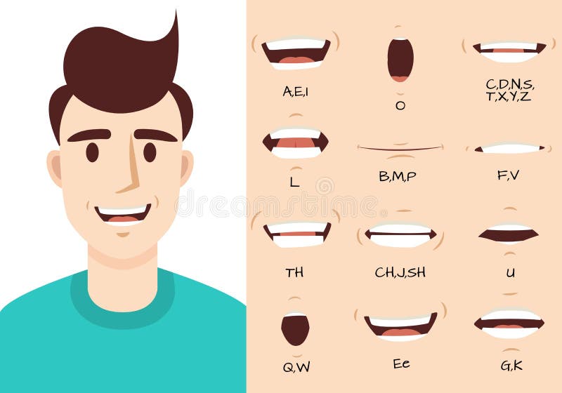 lábios de bocas falantes 3d realistas de desenho animado para animação de  personagem de desenho animado.