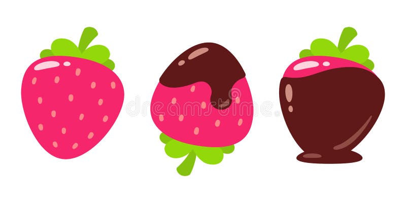 Morango E Leite De Chocolate De Kawaii Ilustração do Vetor