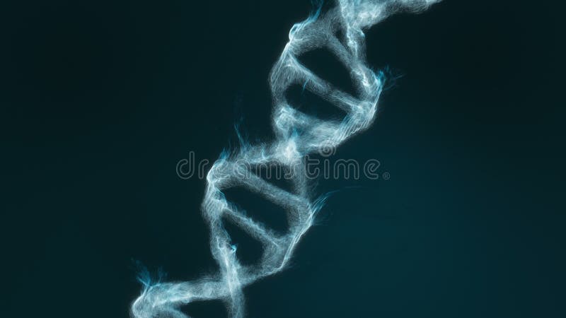 Animación abstracta de una molécula de ADN construida a partir de partículas libre illustration