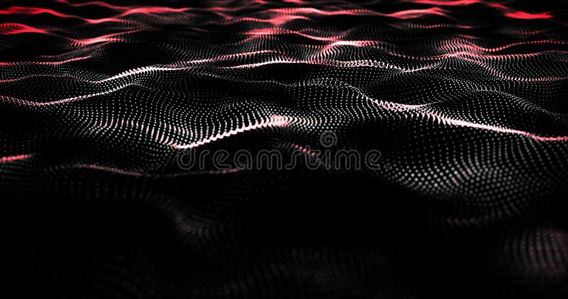 Animación blanca roja de la onda que muestra la animación del vídeo del fondo de Loopable de la red de datos ilustración del vector