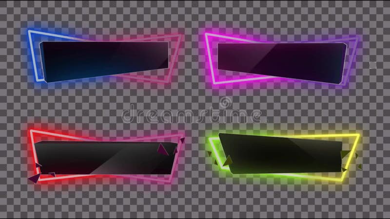 Animación de luz de neón multicolor y espacio negro sobre fondo blanco y negro stock de ilustración