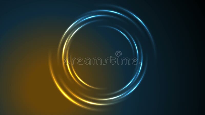 Animación de neón brillante del vídeo del remolino del círculo que brilla intensamente
