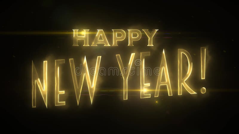 Animación de oro de fondo de año nuevo feliz ilustración del vector